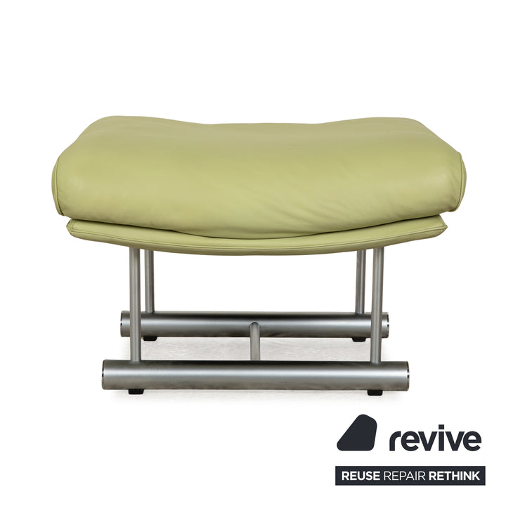 Tabouret en cuir Rolf Benz 6500 vert jaune