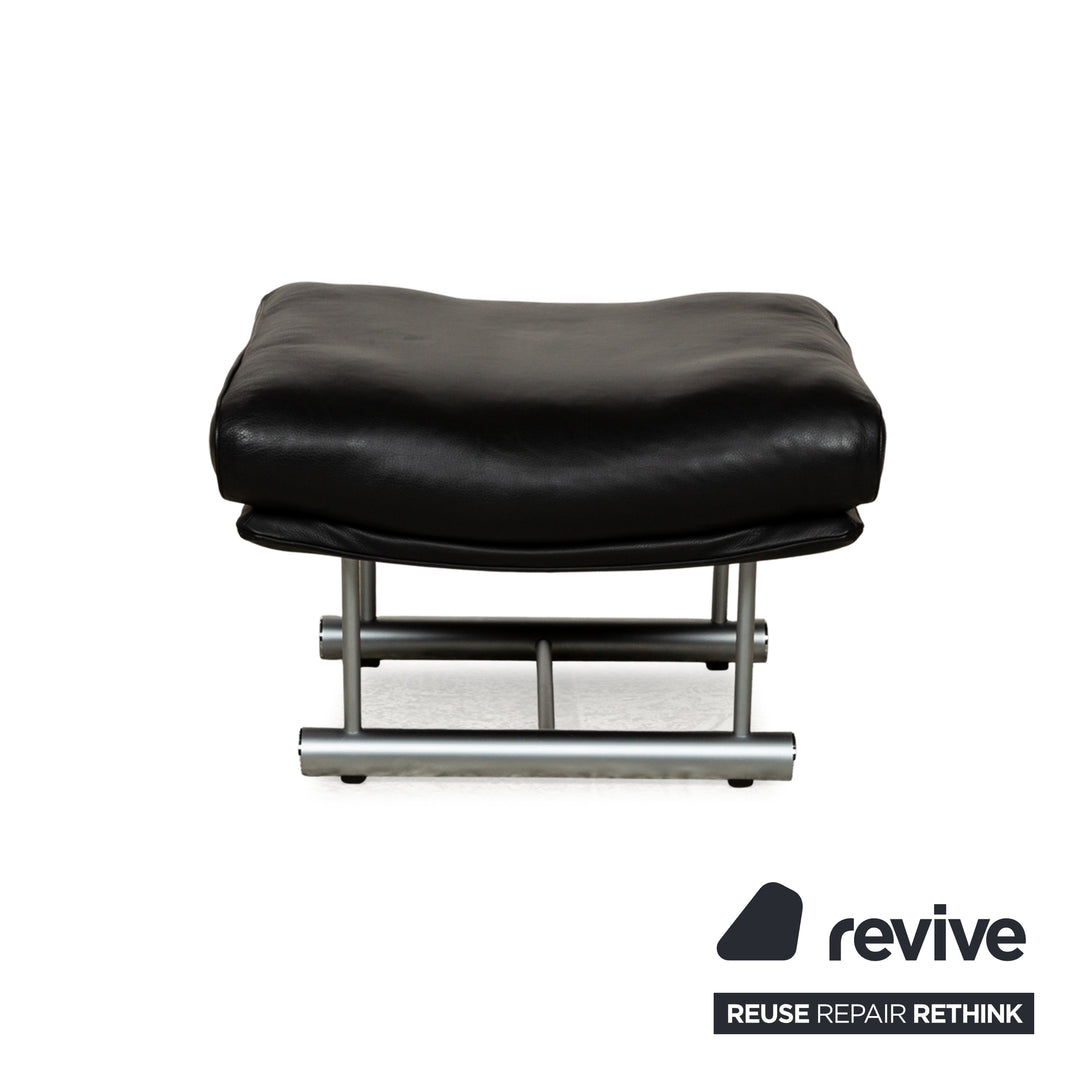 Rolf Benz 6500 Leder Hocker Schwarz