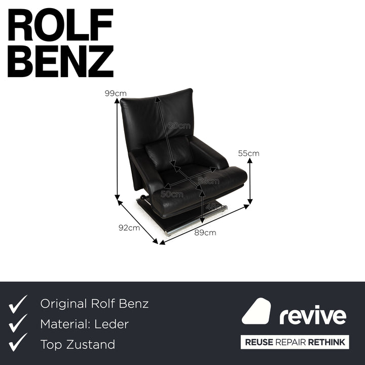 Fauteuil en cuir Rolf Benz 6500 noir