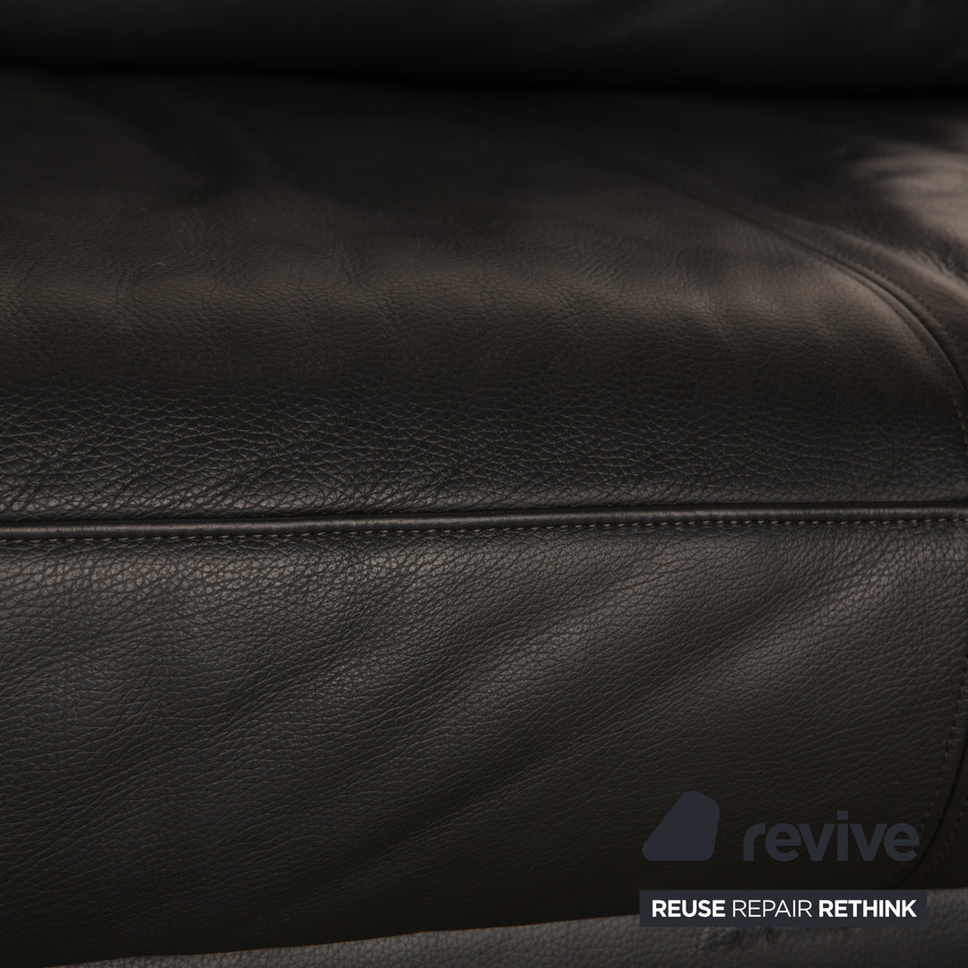 Rolf Benz 6600 Leder Dreisitzer Anthrazit Sofa Couch Freischwinger