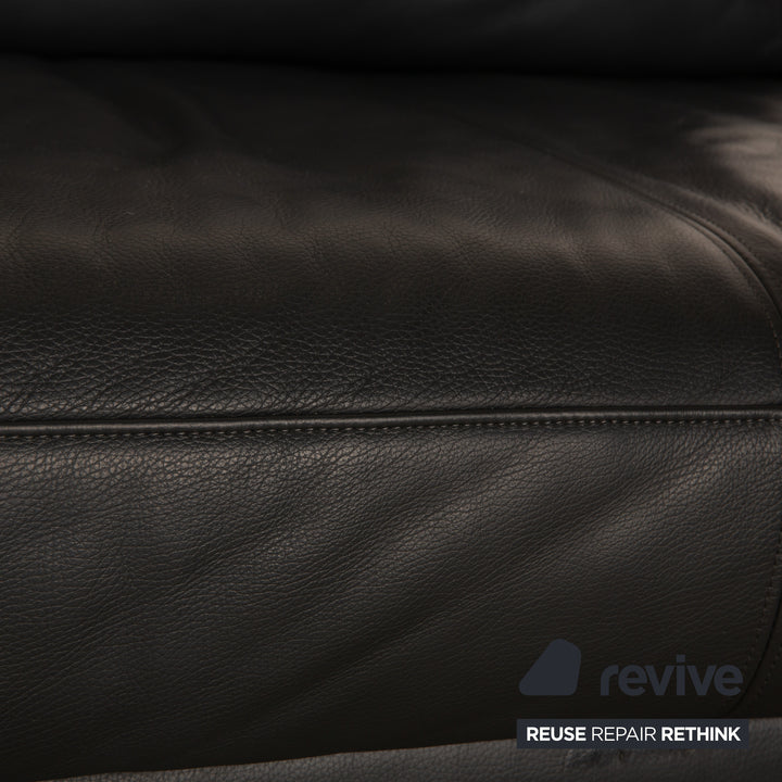 Rolf Benz 6600 Leder Dreisitzer Anthrazit Sofa Couch Freischwinger