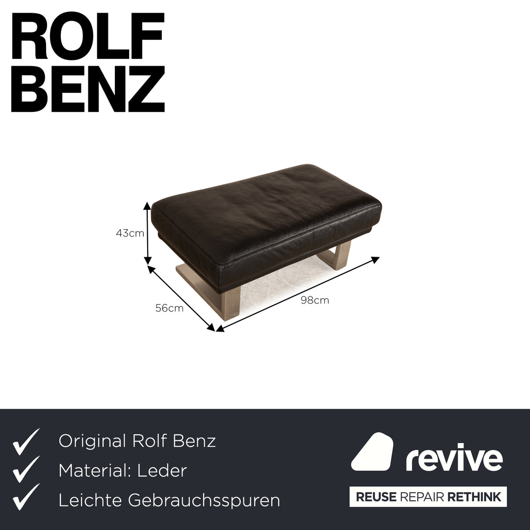 Tabouret en cuir Rolf Benz 6600 noir