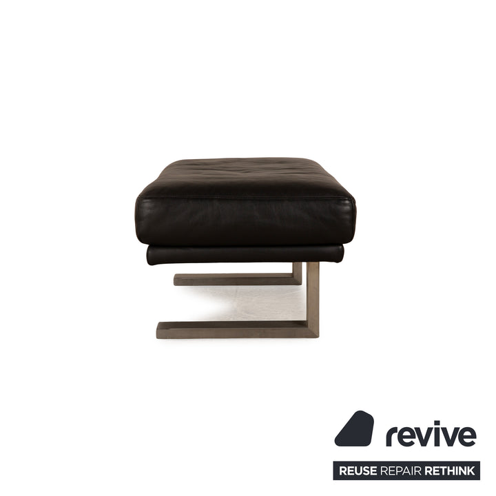 Tabouret en cuir Rolf Benz 6600 noir