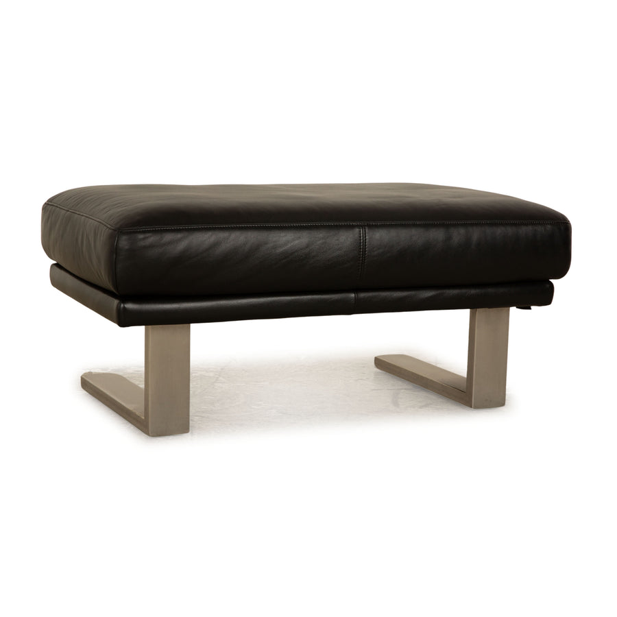 Rolf Benz 6600 Leder Hocker Schwarz