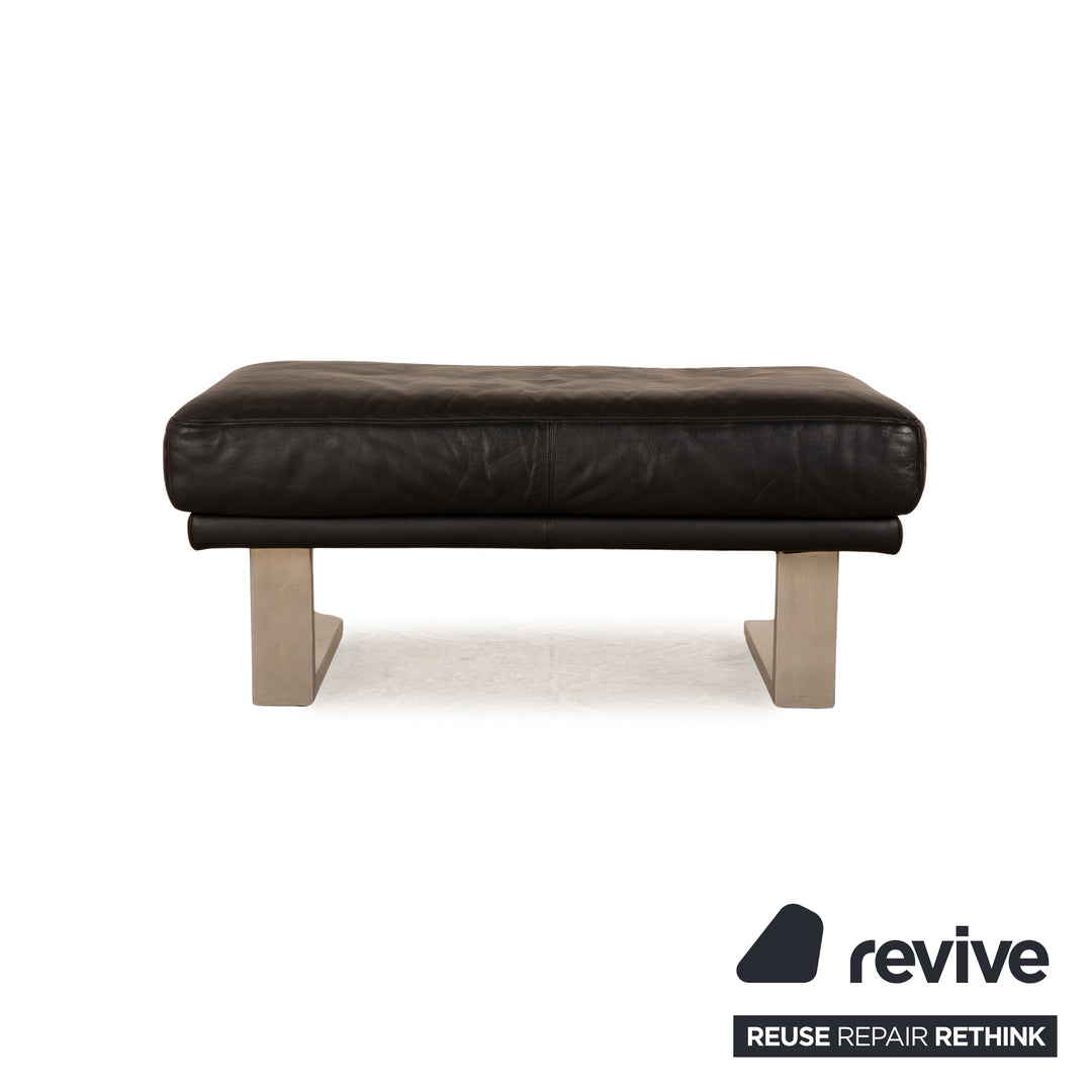 Tabouret en cuir Rolf Benz 6600 noir