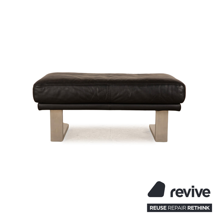 Tabouret en cuir Rolf Benz 6600 noir