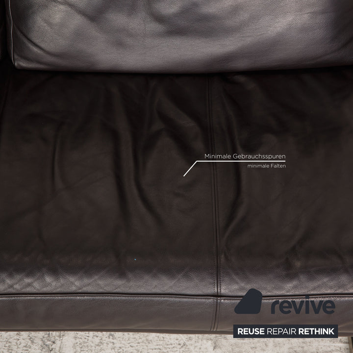 Rolf Benz 6600 Leder Sofa Schwarz Dreisitzer Couch