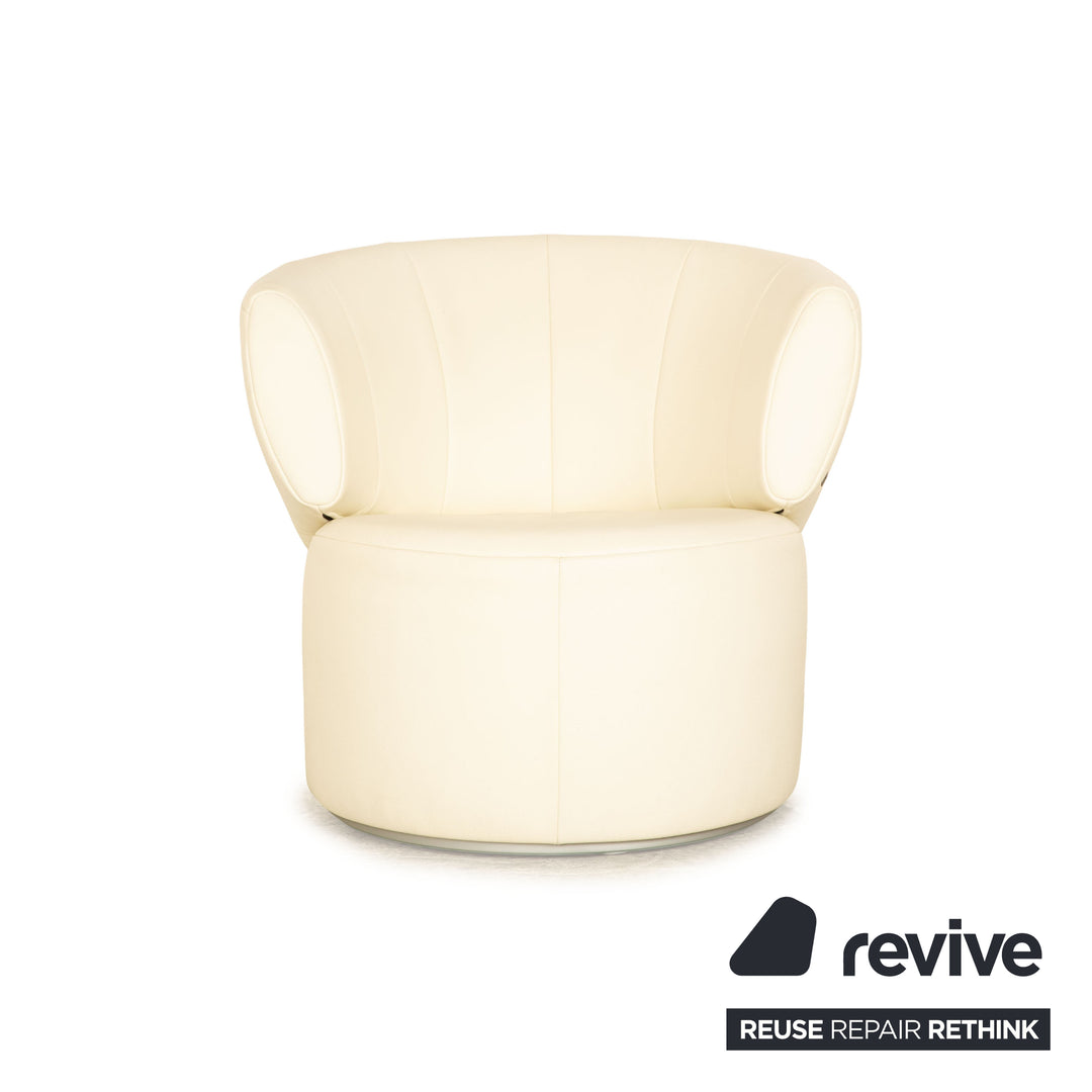 Rolf Benz 684 Leder Sessel Creme Drehfunktion