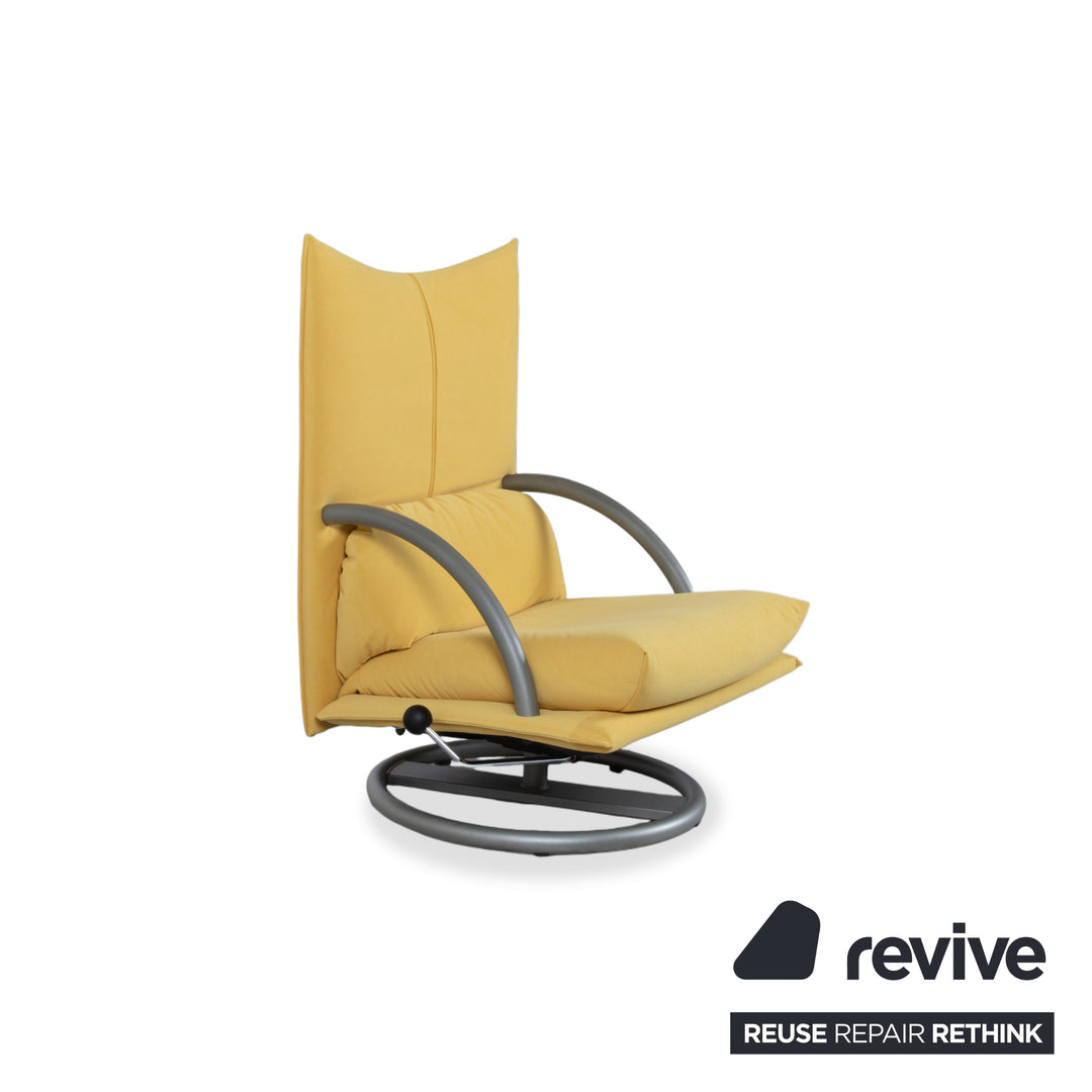 Rolf Benz BMP 418 Sessel Garnitur inkl. Hocker Stoff Gelb Neubezug