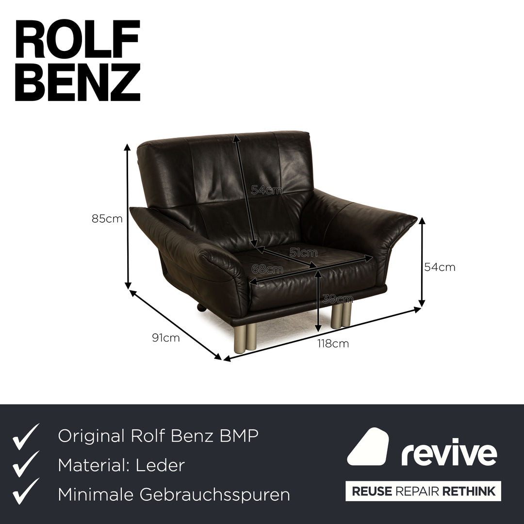 Rolf Benz BMP Leather Armchair Black