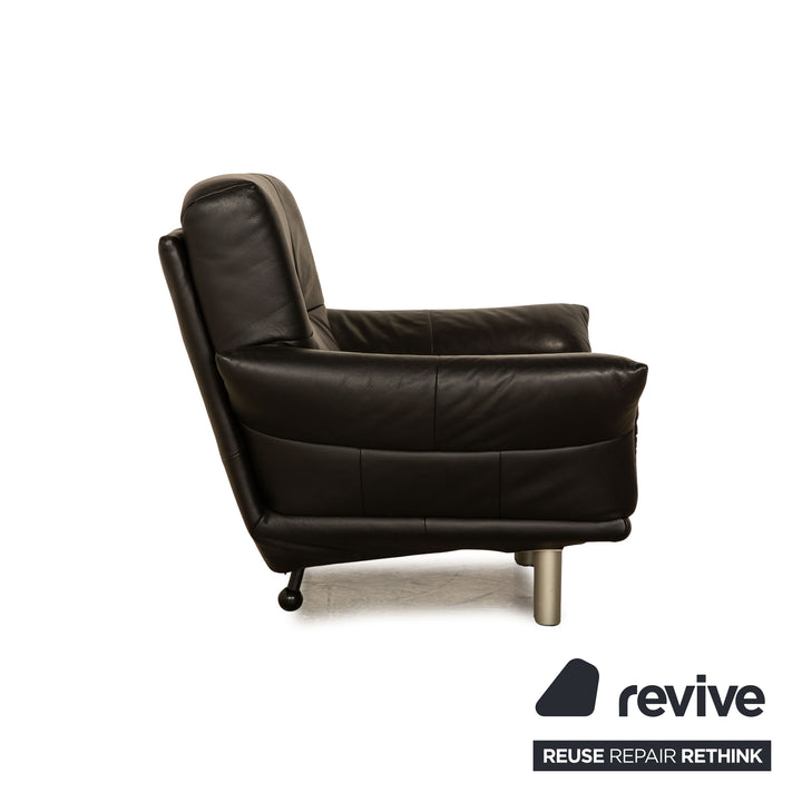 Rolf Benz BMP Leather Armchair Black