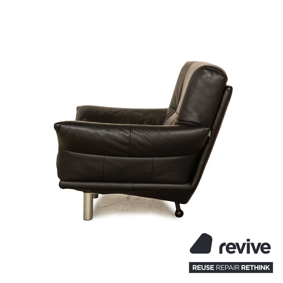 Rolf Benz BMP Leather Armchair Black
