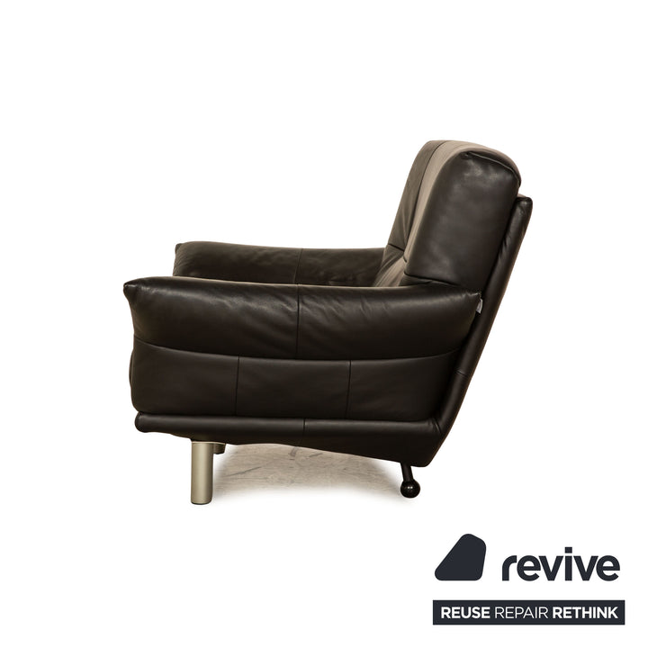 Rolf Benz BMP Leather Armchair Black
