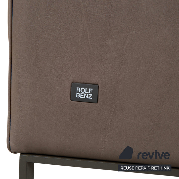 Rolf Benz Cara Leder Zweisitzer Grau Braun Taupe Sofa Couch