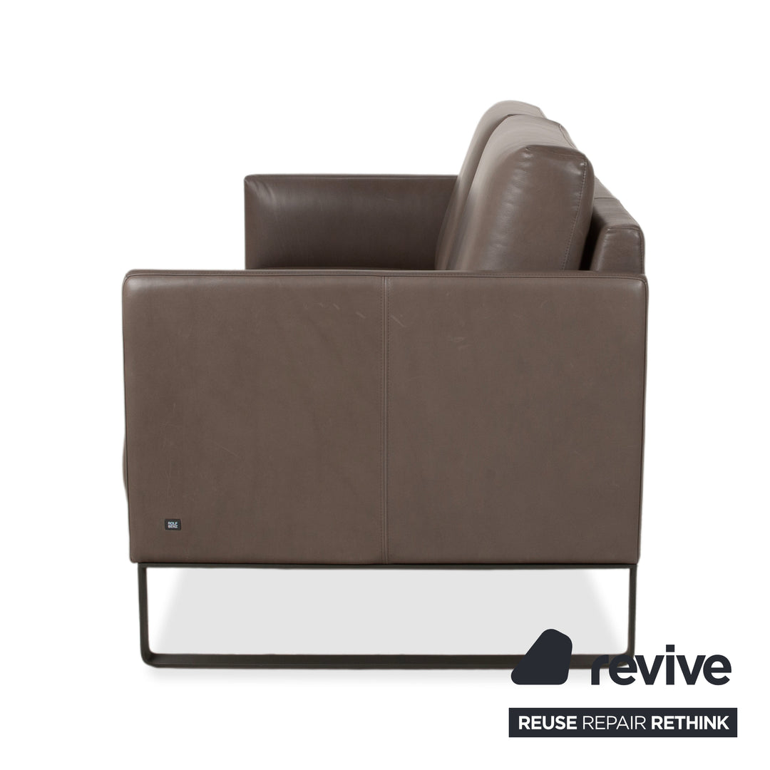 Rolf Benz Cara Leder Zweisitzer Grau Braun Taupe Sofa Couch