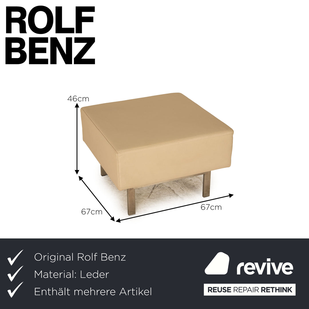 Rolf Benz Dono 6100 Ecksofa Leder Creme Sofa Couch Recamiere rechts