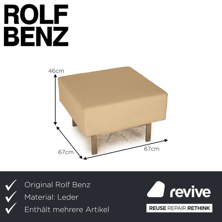 Rolf Benz Dono 6100 Ecksofa Leder Creme Sofa Couch Recamiere rechts