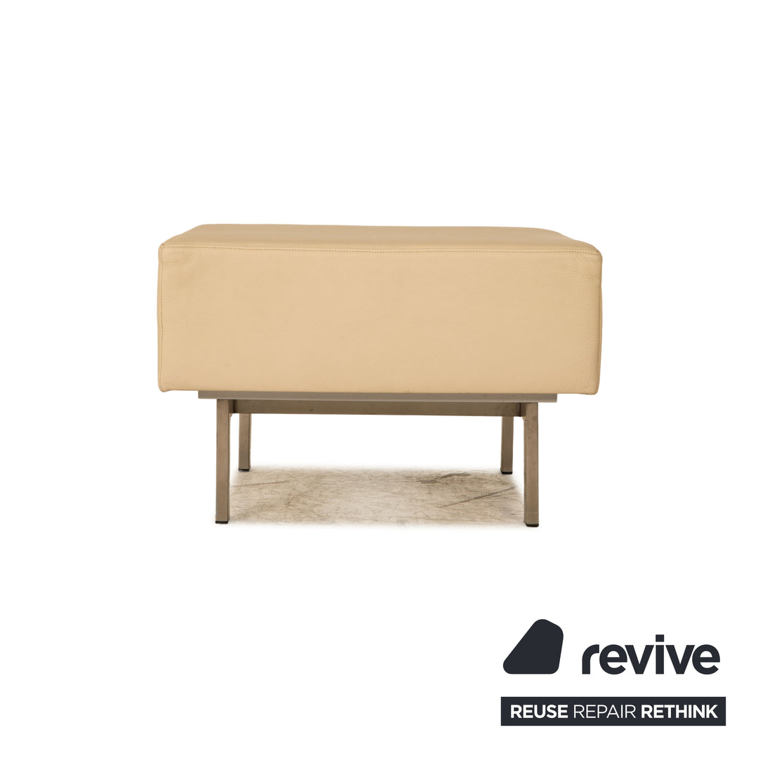 Rolf Benz Dono 6100 Ecksofa Leder Creme Sofa Couch Recamiere rechts