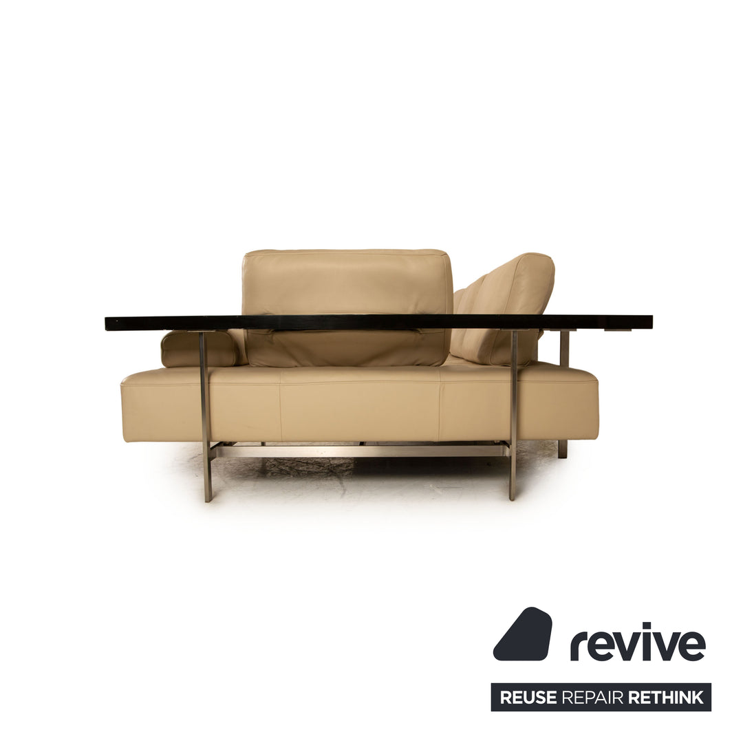 Rolf Benz Dono 6100 Ecksofa Leder Creme Sofa Couch Recamiere rechts