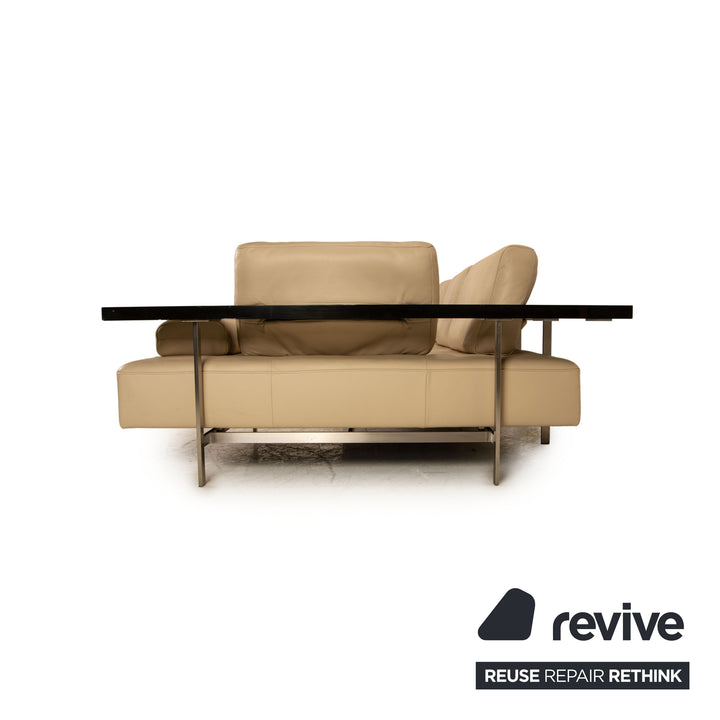Rolf Benz Dono 6100 Ecksofa Leder Creme Sofa Couch Recamiere rechts