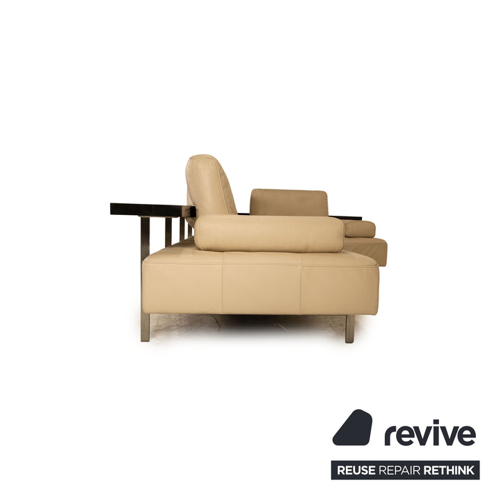 Rolf Benz Dono 6100 Ecksofa Leder Creme Sofa Couch Recamiere rechts
