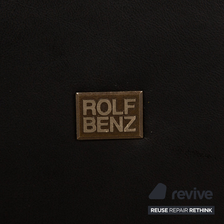 Rolf Benz Dono Leder Dreisitzer Schwarz Sofa Couch