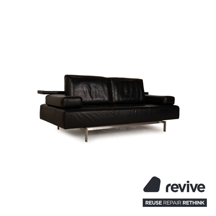 Rolf Benz Dono Leder Dreisitzer Schwarz Sofa Couch