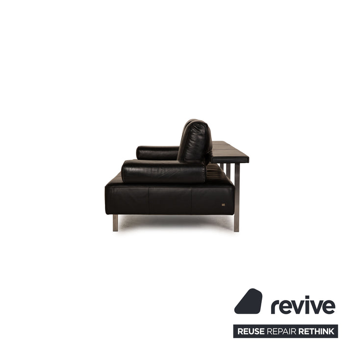 Rolf Benz Dono Leder Dreisitzer Schwarz Sofa Couch