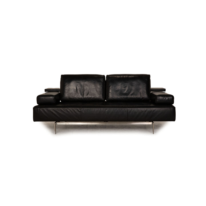 Rolf Benz Dono Leder Dreisitzer Schwarz Sofa Couch