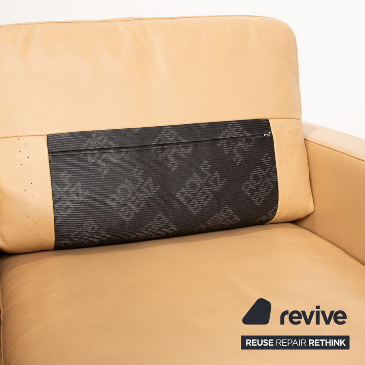 Fauteuil en cuir Rolf Benz Ego crème