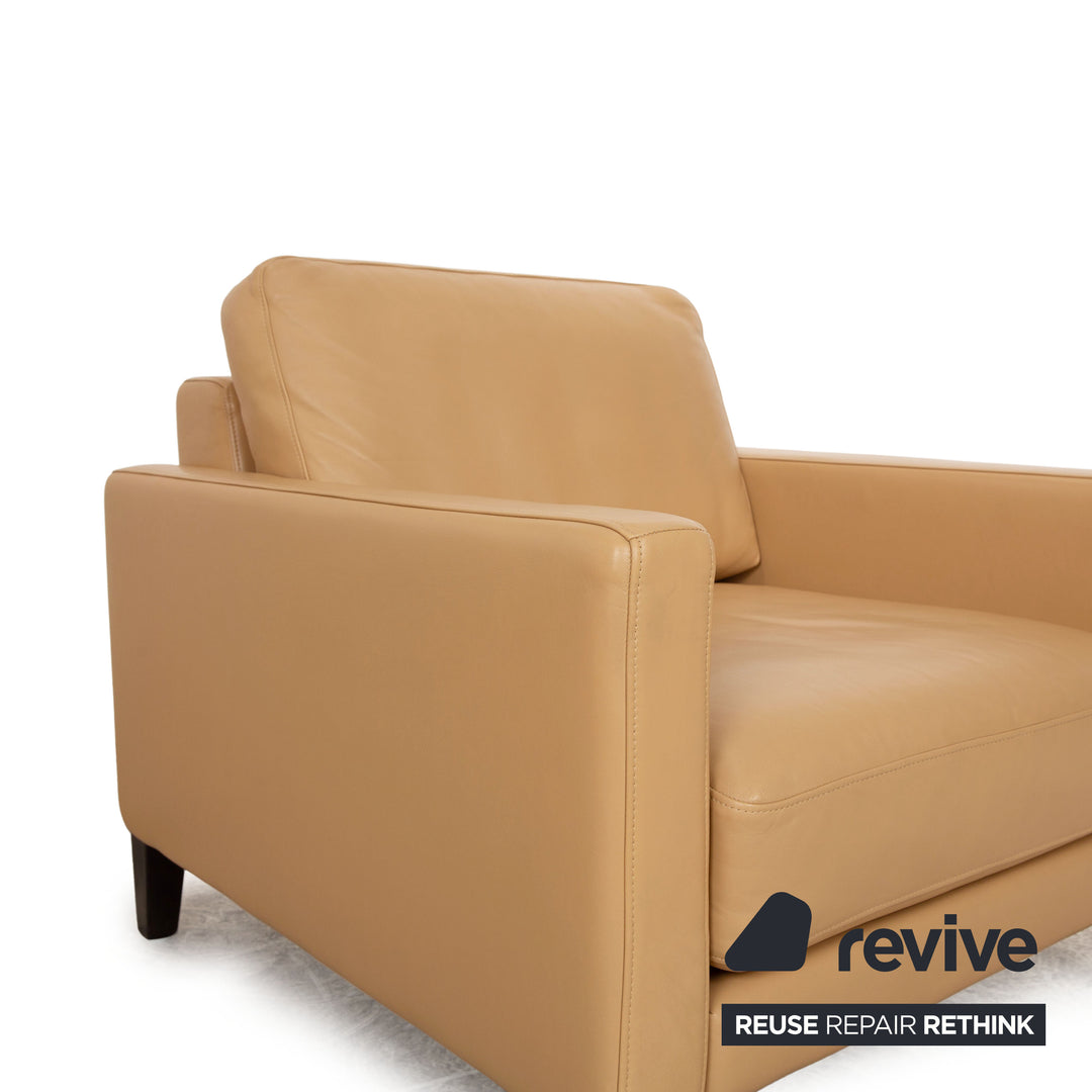 Fauteuil en cuir Rolf Benz Ego crème