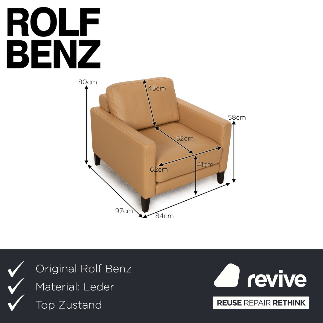 Fauteuil en cuir Rolf Benz Ego crème