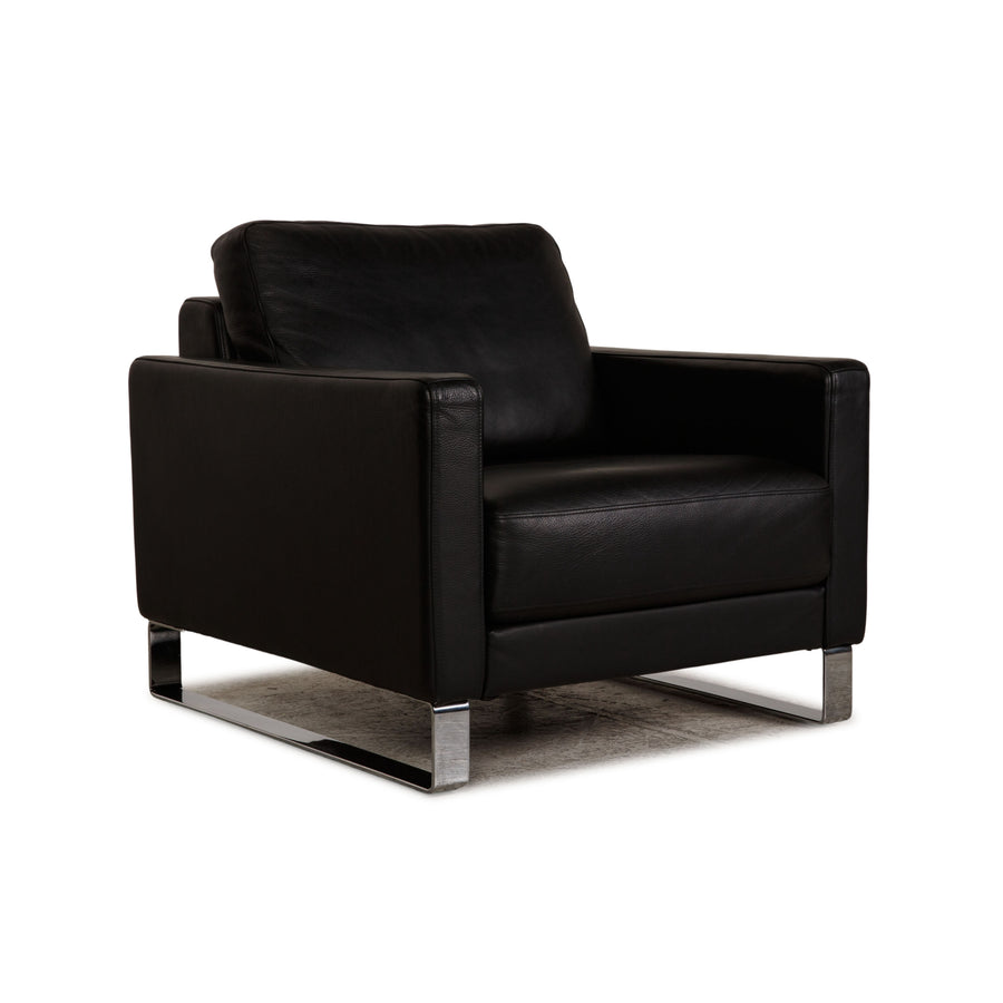 Rolf Benz Ego Leder Sessel Schwarz