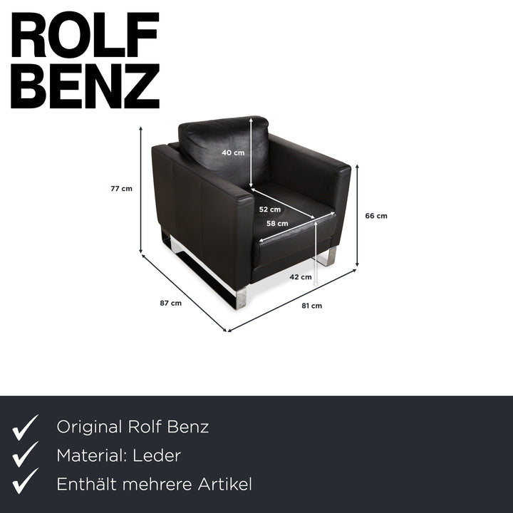 Canapé deux places Rolf Benz Ego en cuir noir