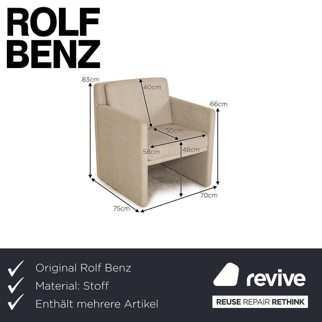 Rolf Benz Ego fabric armchair set grey