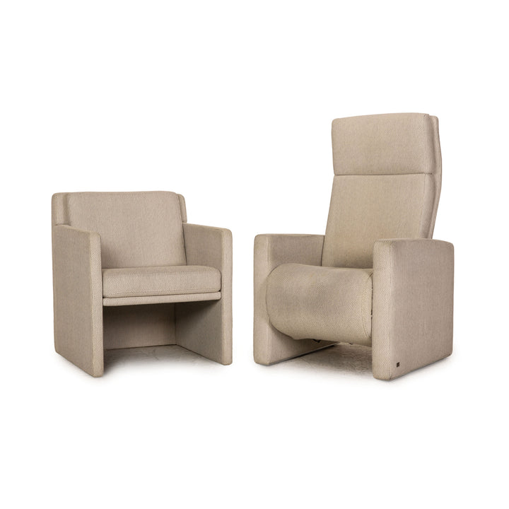 Rolf Benz Ego fabric armchair set grey