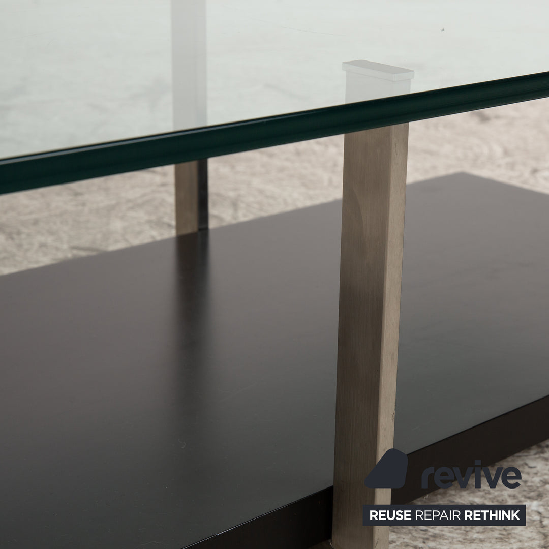 Table basse en verre Rolf Benz noir 130 x 70 x 38 cm
