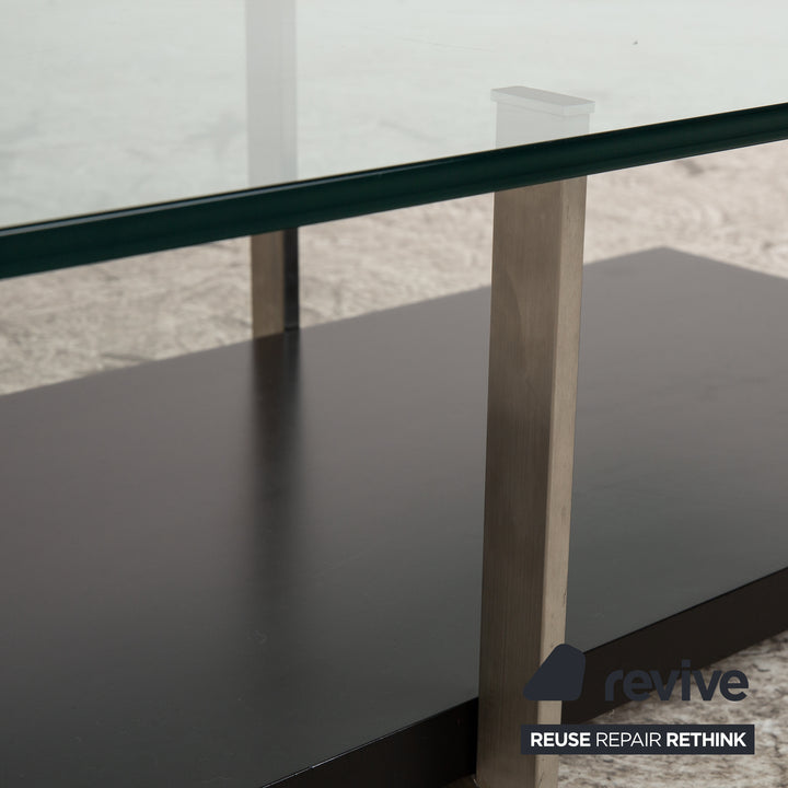 Table basse en verre Rolf Benz noir 130 x 70 x 38 cm