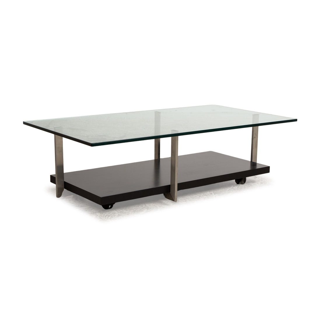 Table basse en verre Rolf Benz noir 130 x 70 x 38 cm