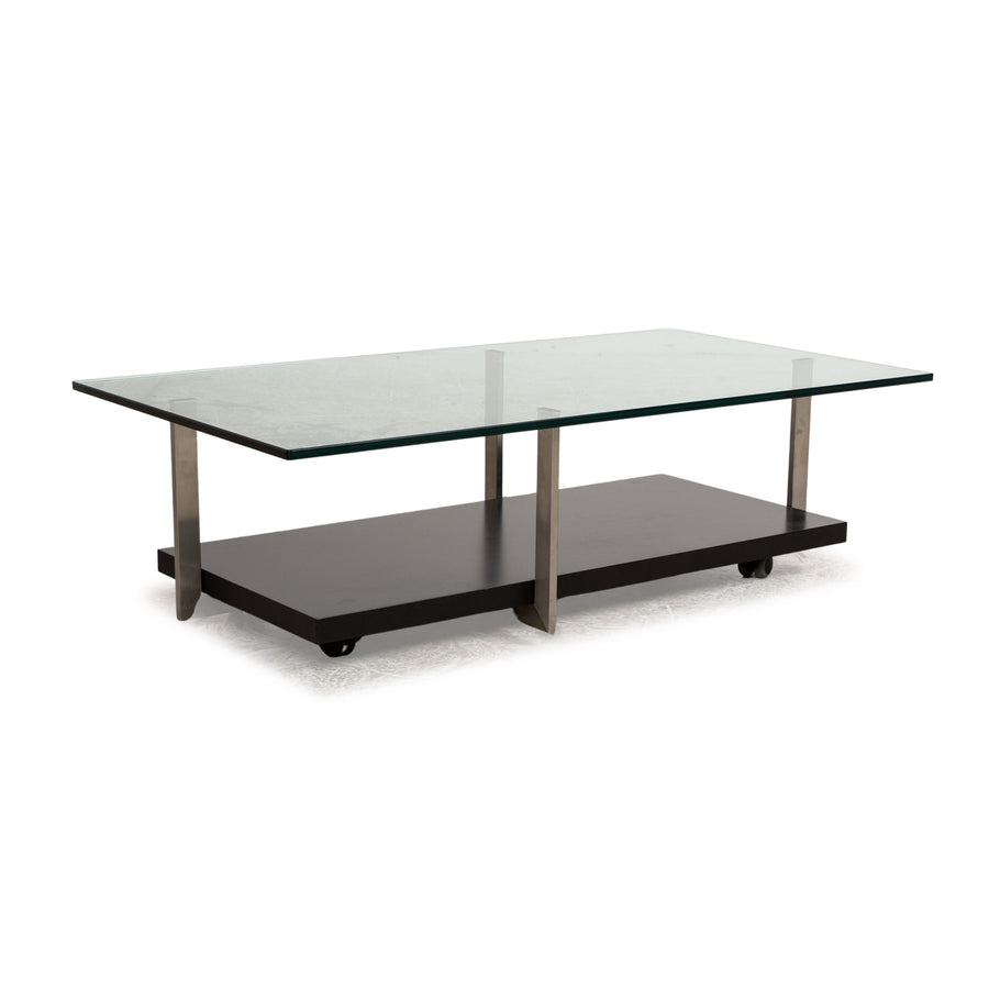 Table basse en verre Rolf Benz noir 130 x 70 x 38 cm