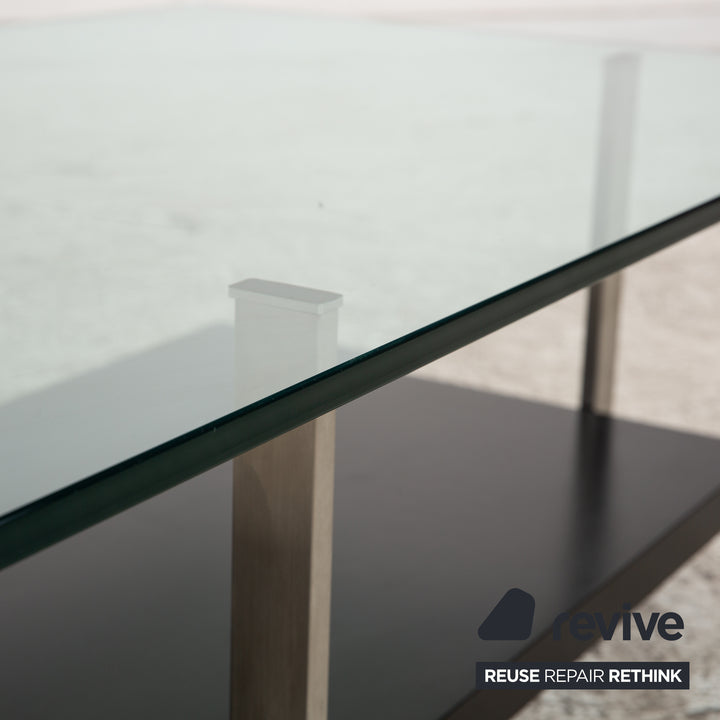 Table basse en verre Rolf Benz noir 130 x 70 x 38 cm