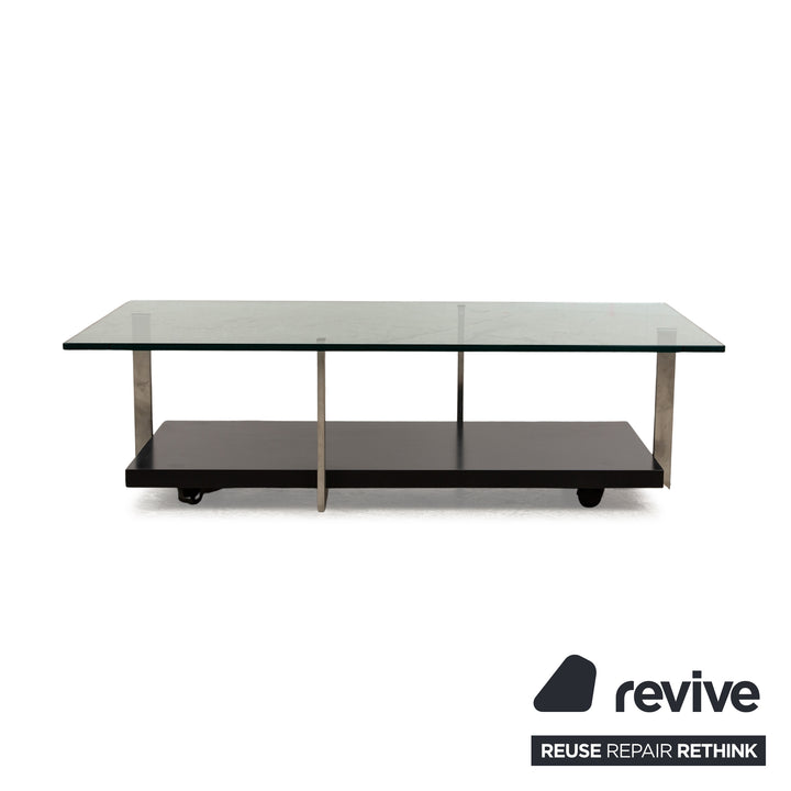 Table basse en verre Rolf Benz noir 130 x 70 x 38 cm