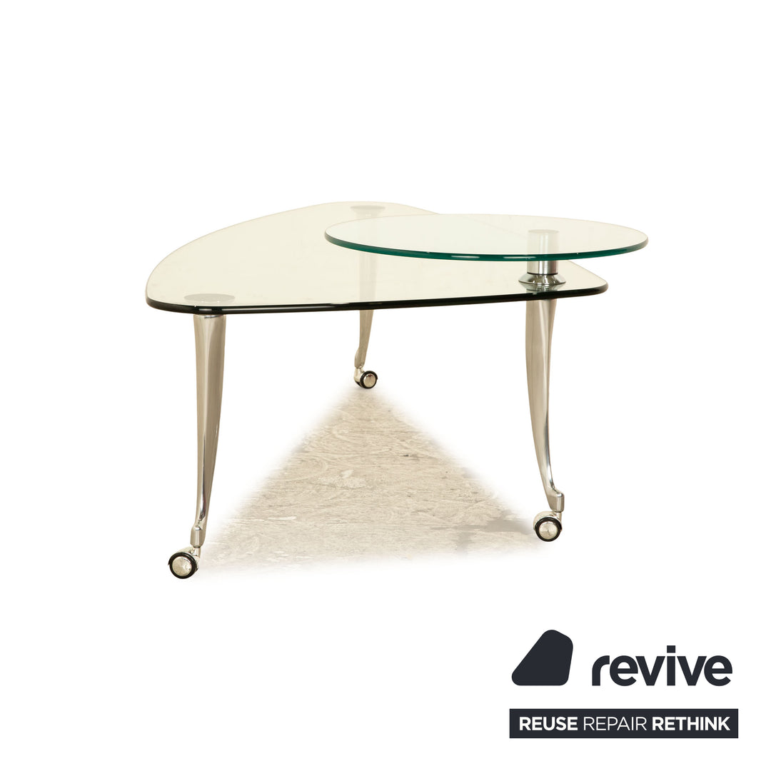 Rolf Benz Glas Couchtisch Silber manuelle Funktion