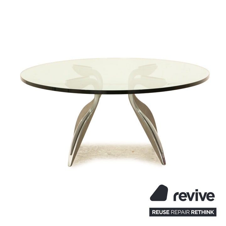 Rolf Benz Glas Couchtisch Silber