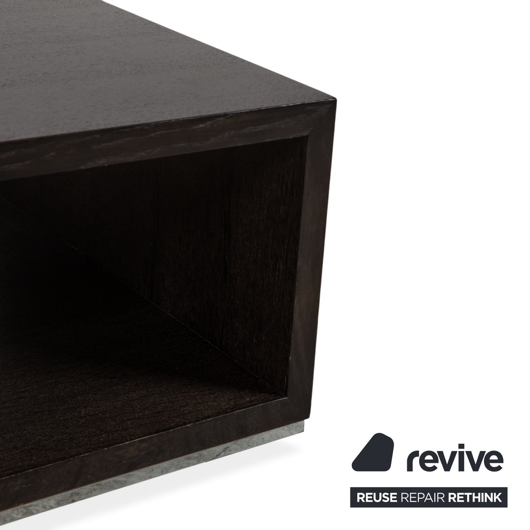 Rolf Benz Wood Coffee Table Black Dark Brown Chrome