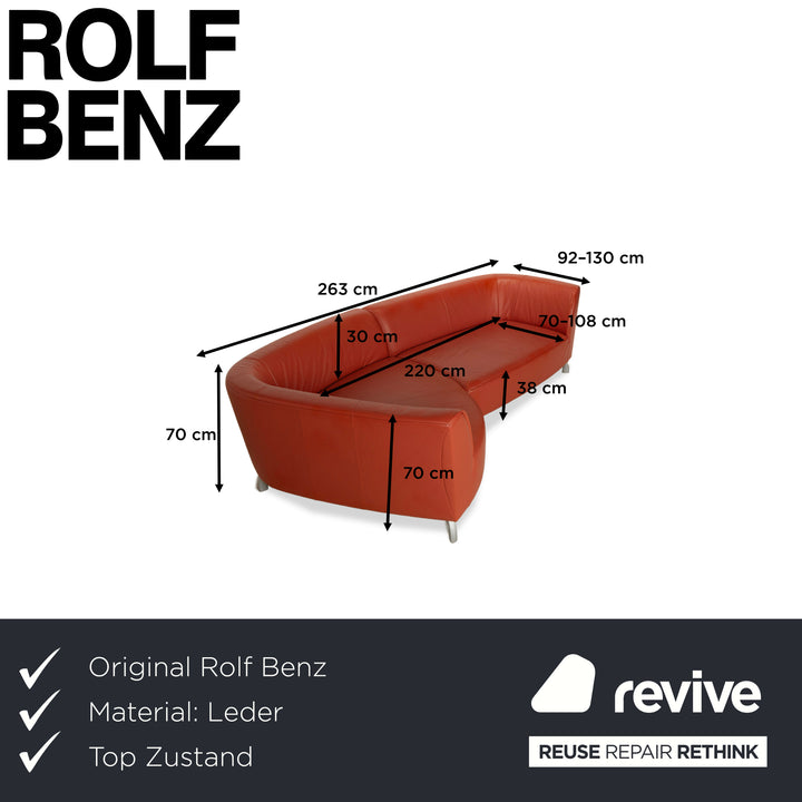 Rolf Benz Leder Ecksofa Orange Sofa Couch