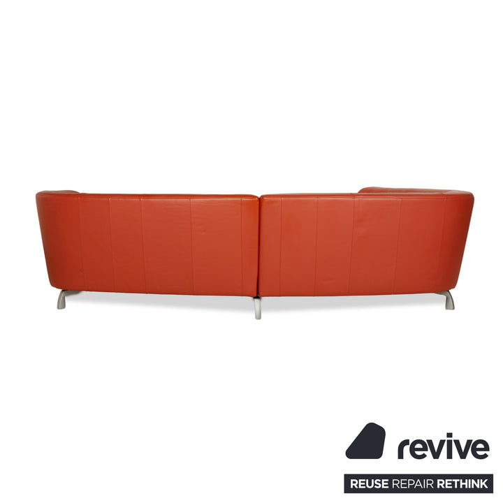 Rolf Benz Leder Ecksofa Orange Sofa Couch