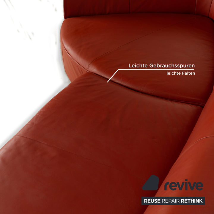 Rolf Benz Leder Ecksofa Orange Sofa Couch