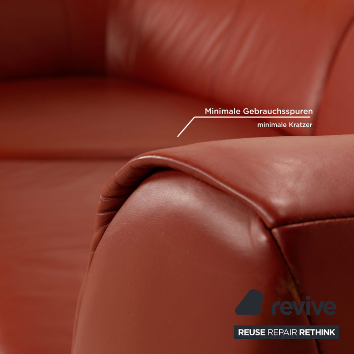 Rolf Benz Leder Ecksofa Orange Sofa Couch