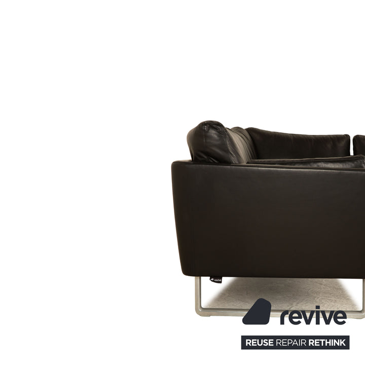 Rolf Benz Leather Corner Sofa Black Sofa Couch